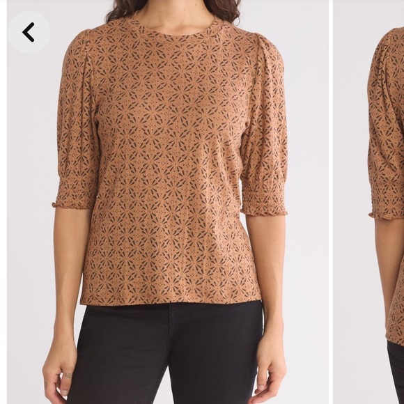 Brown Patterned Women's Top - Picture 1 of 4